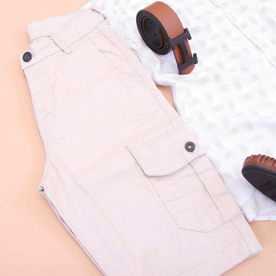 Yeni Sezon Gömlek Kargo Cep Şort Klasik Ayakkabı Kombini 