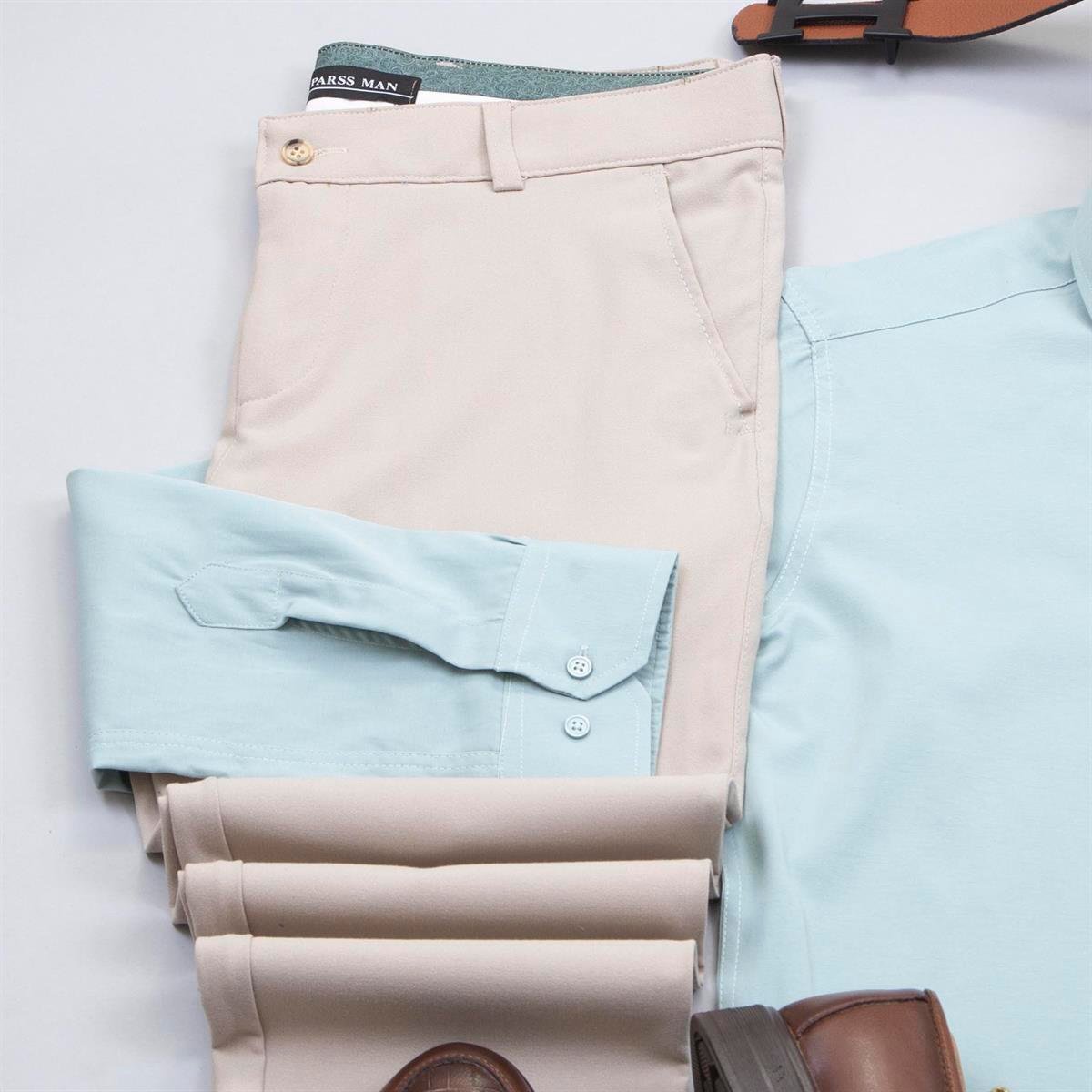 Yeşil Gömlek Pantolon Ayakkabı Kombin