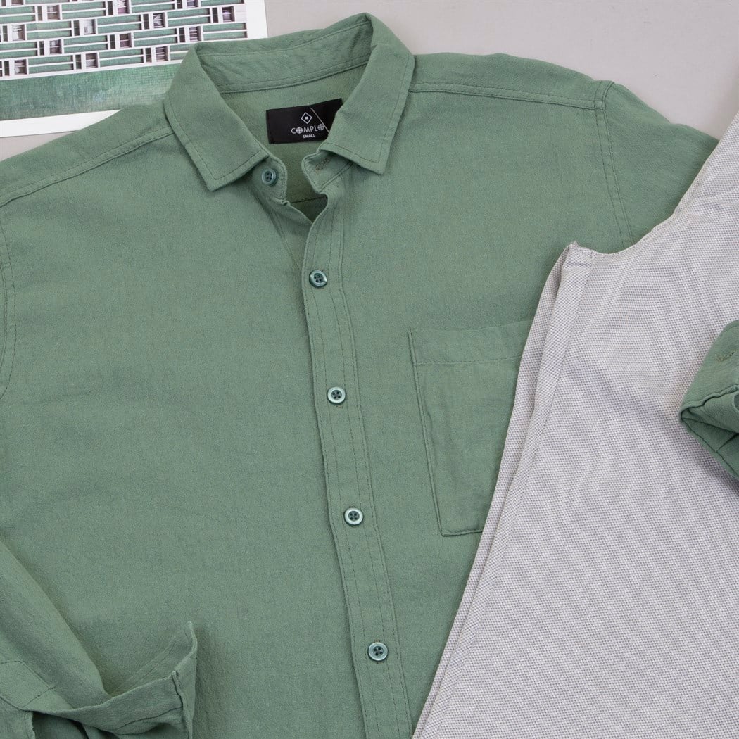 Yeşil Gömlek Pantolon Ayakkabı Kombin