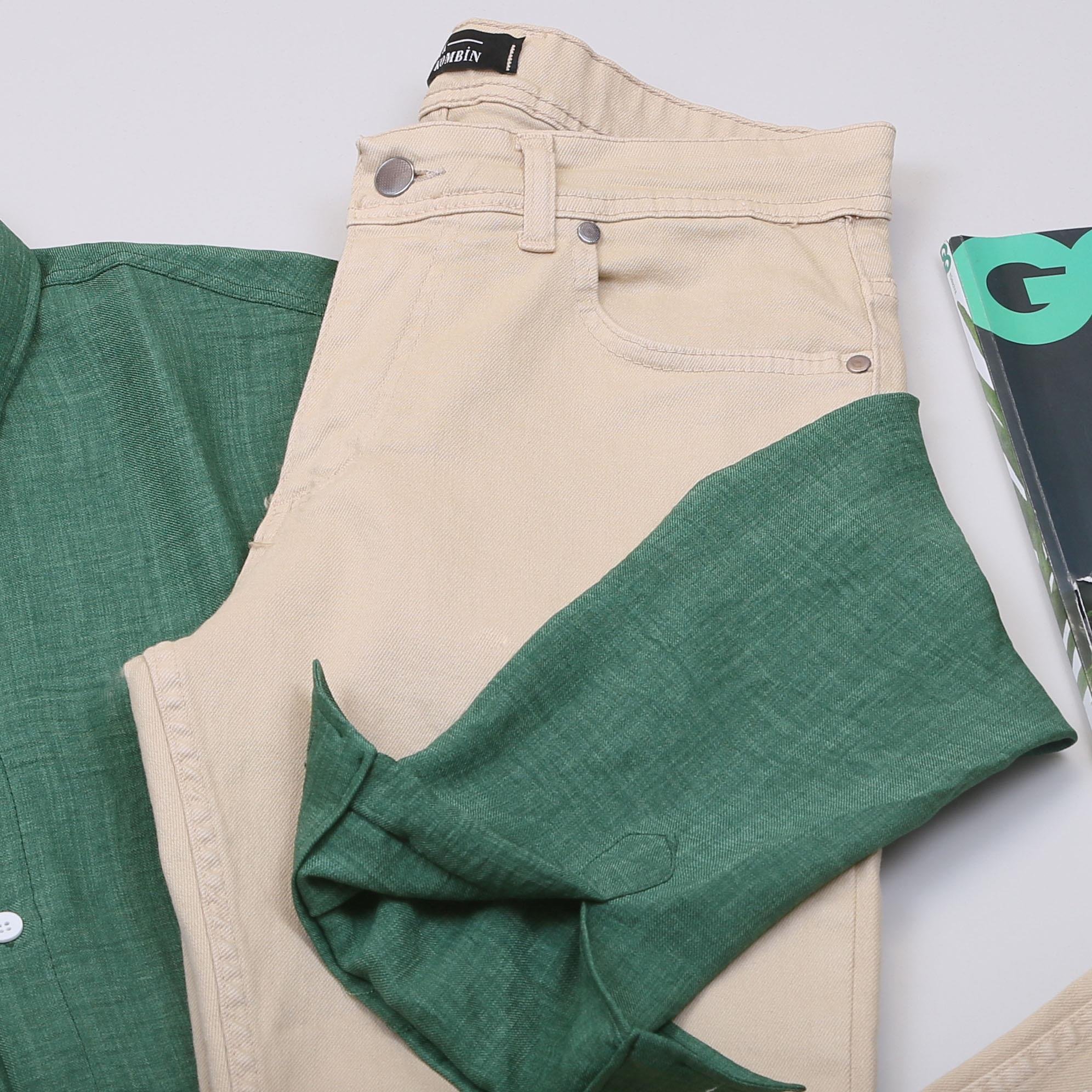 Yeşil Gömlek Pantolon Ayakkabı Kombin