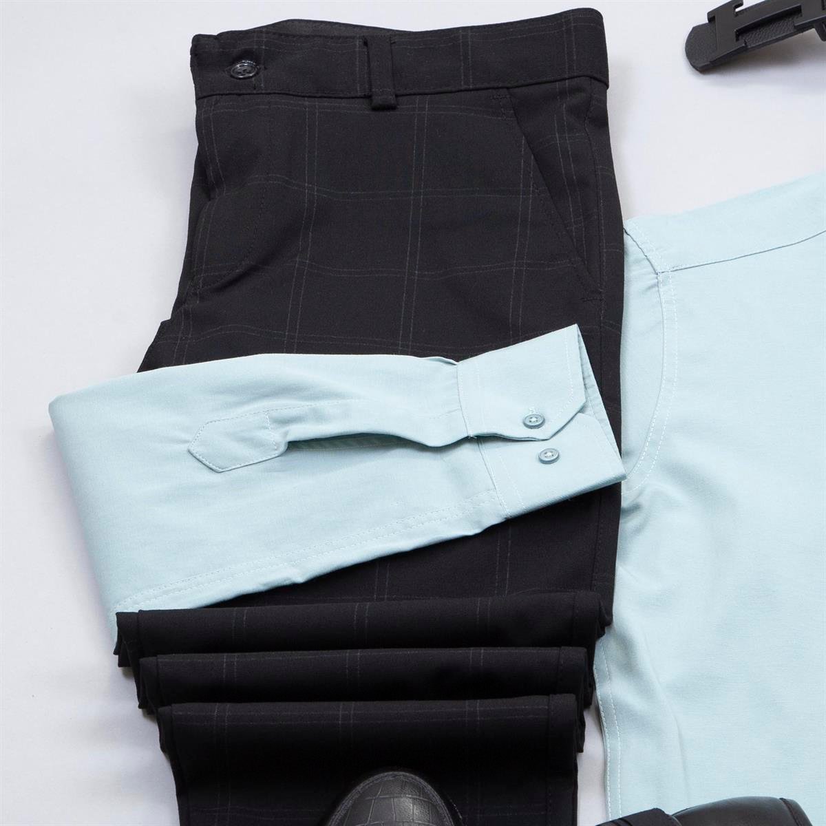 Yeşil Gömlek Pantolon Ayakkabı Kombin