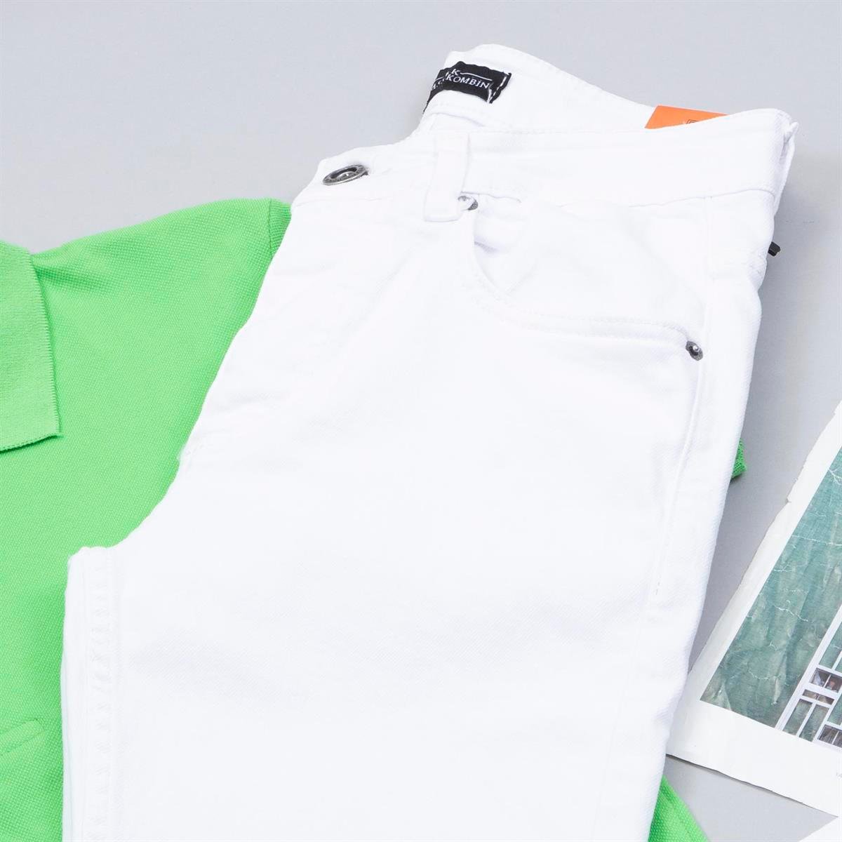 Yeşil Polo Yaka Tişört Pantolon Ayakkabı Kombin