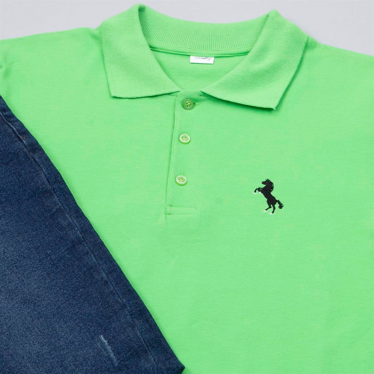 Yeşil Polo Yaka Tişört Pantolon Ayakkabı Kombin