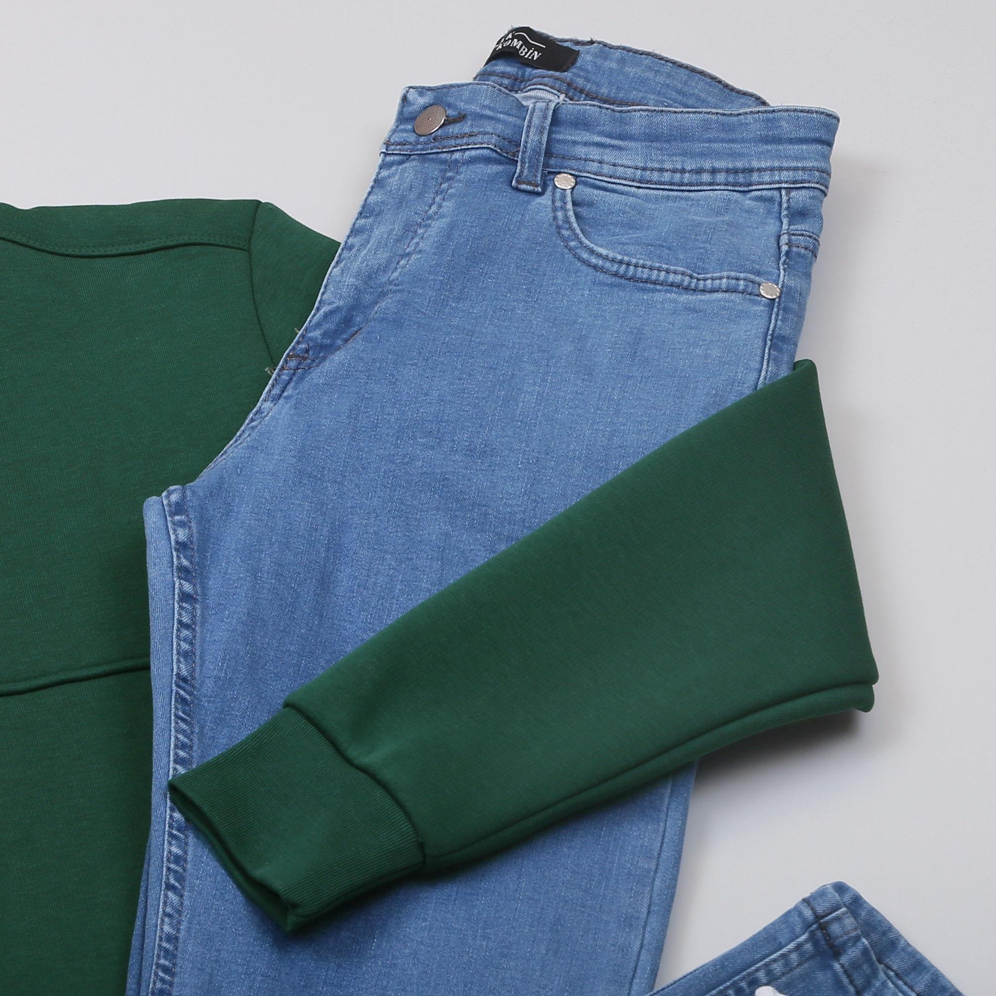 Yeşil Sweat Pantolon Ayakkabı Kombin