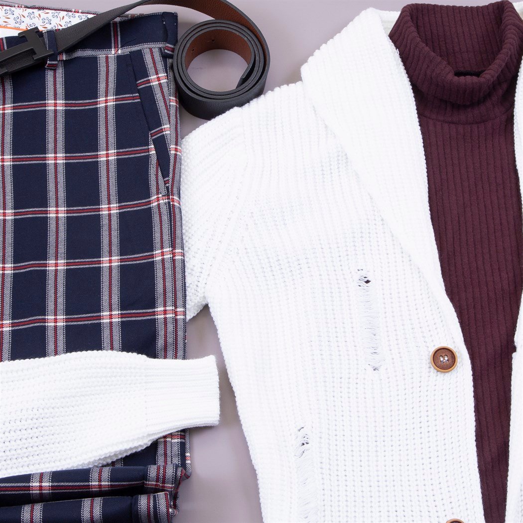 Yırtıklı Hırka Kazak Pantolon Ayakkabı Kombin