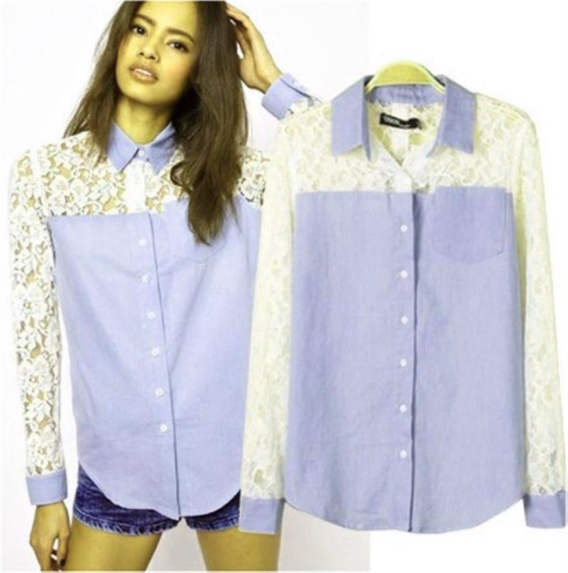 Üstü Güpür Detaylı Gömlek