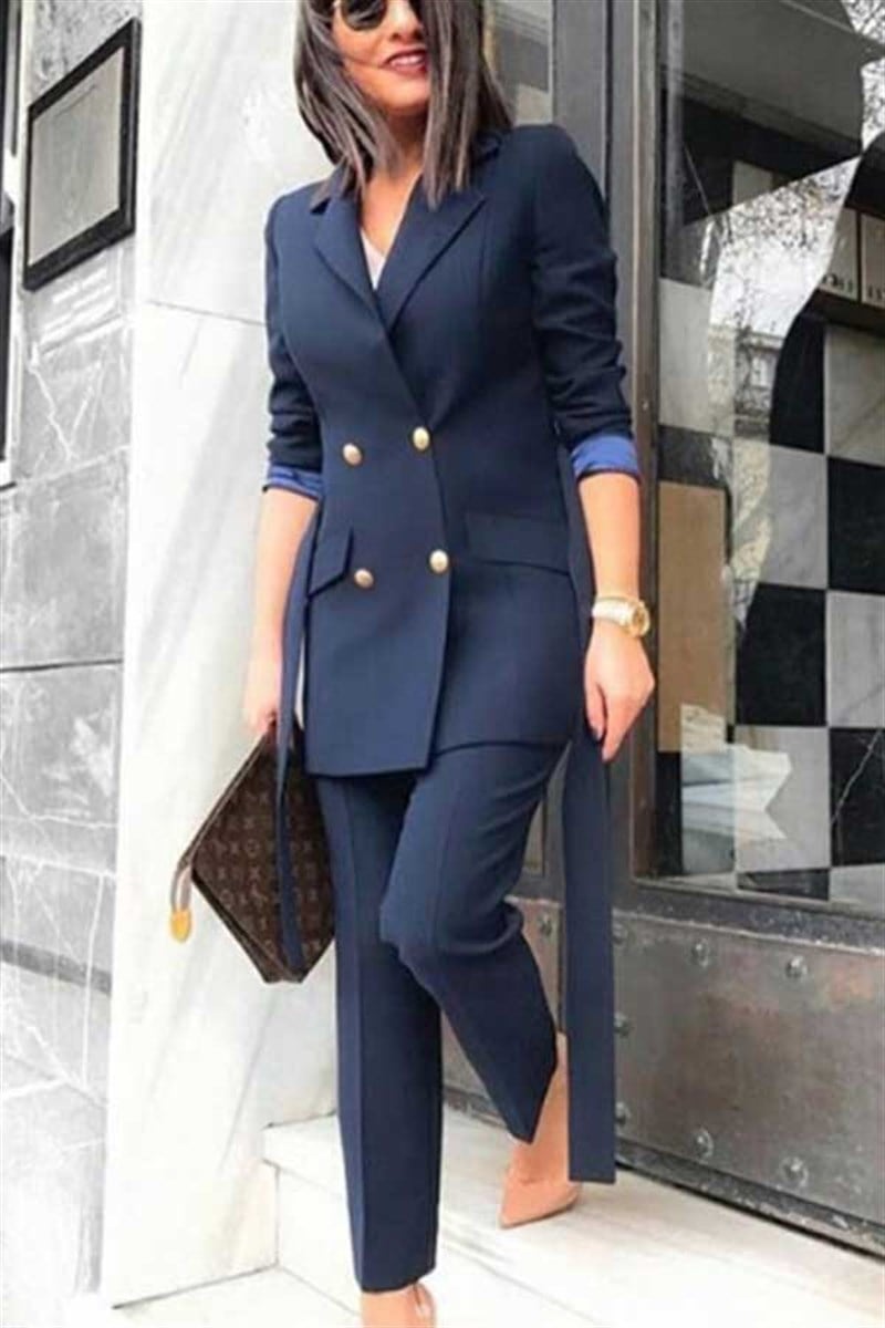 4 Düğmeli Ceket Pantalon Takım