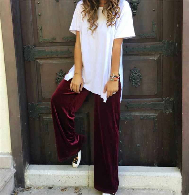 Kadife Bol Pantalon