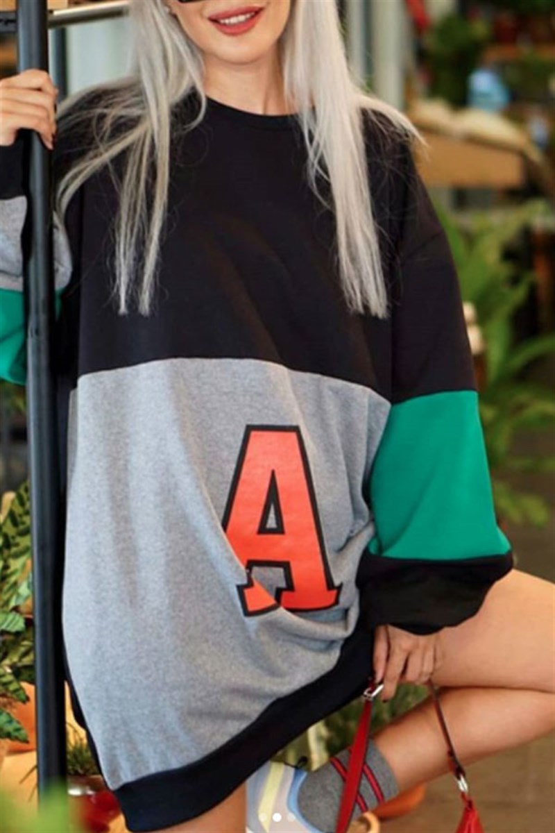 A Baskılı Tunik Sweatshirt
