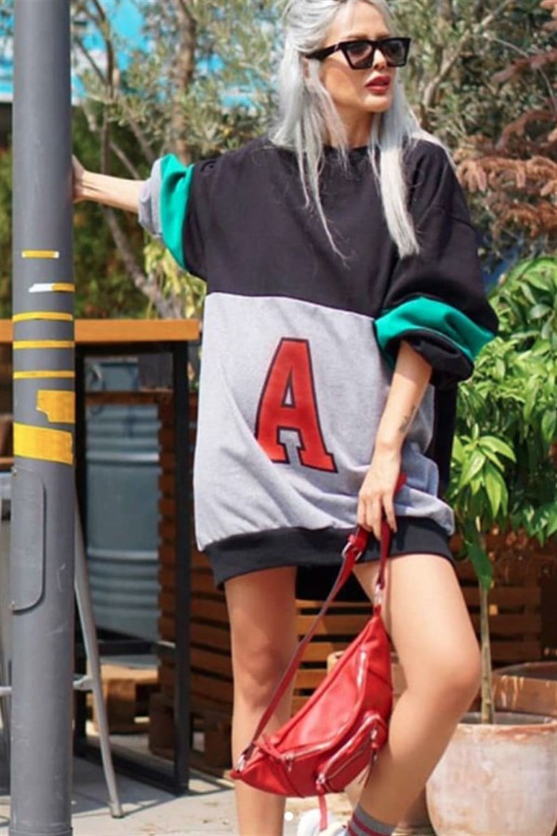 A Baskılı Tunik Sweatshirt