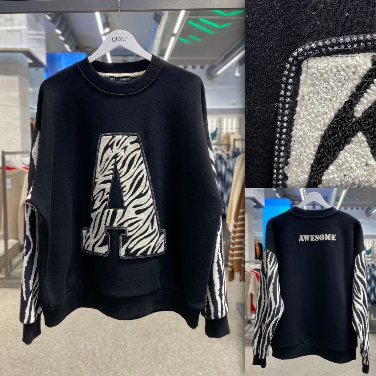 A Harfli Zebra SweatshirtSWEATSHİRT