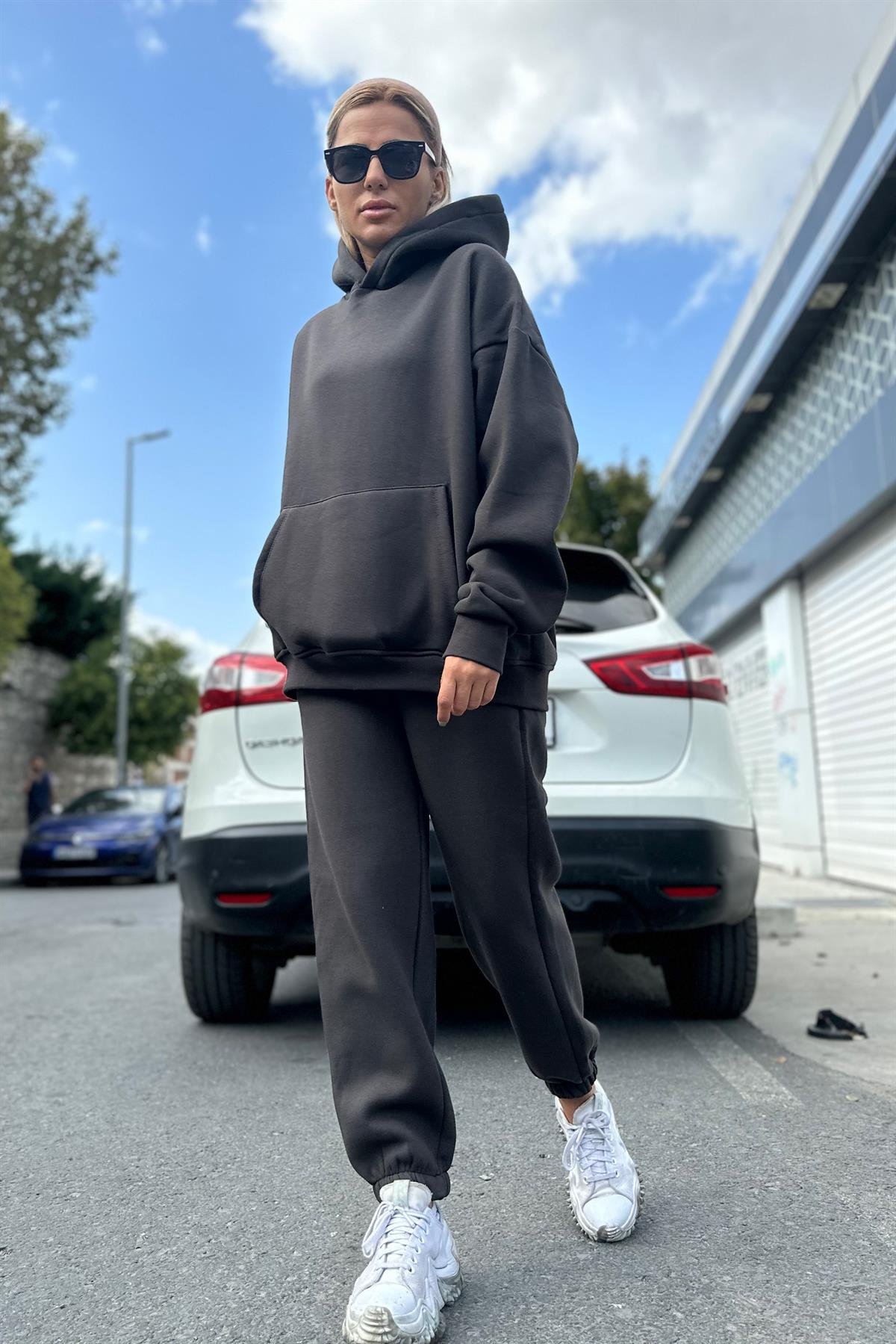 Acı Kahve Şardonlu Oversize Eşofman TakımTAKIMLAR