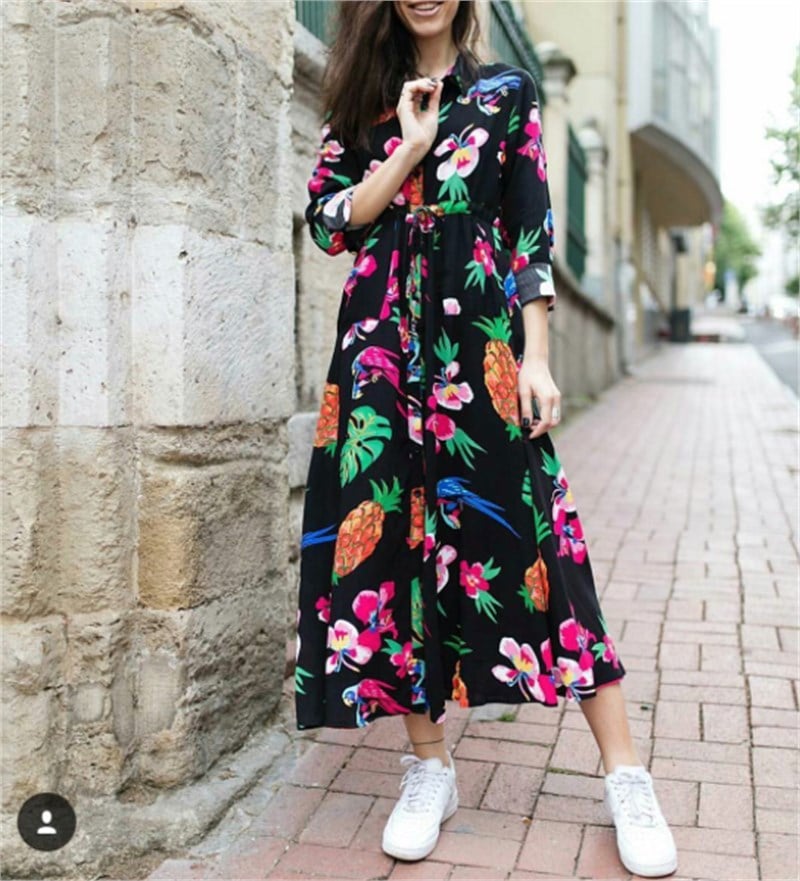 Ananaslı Gömlek Elbise