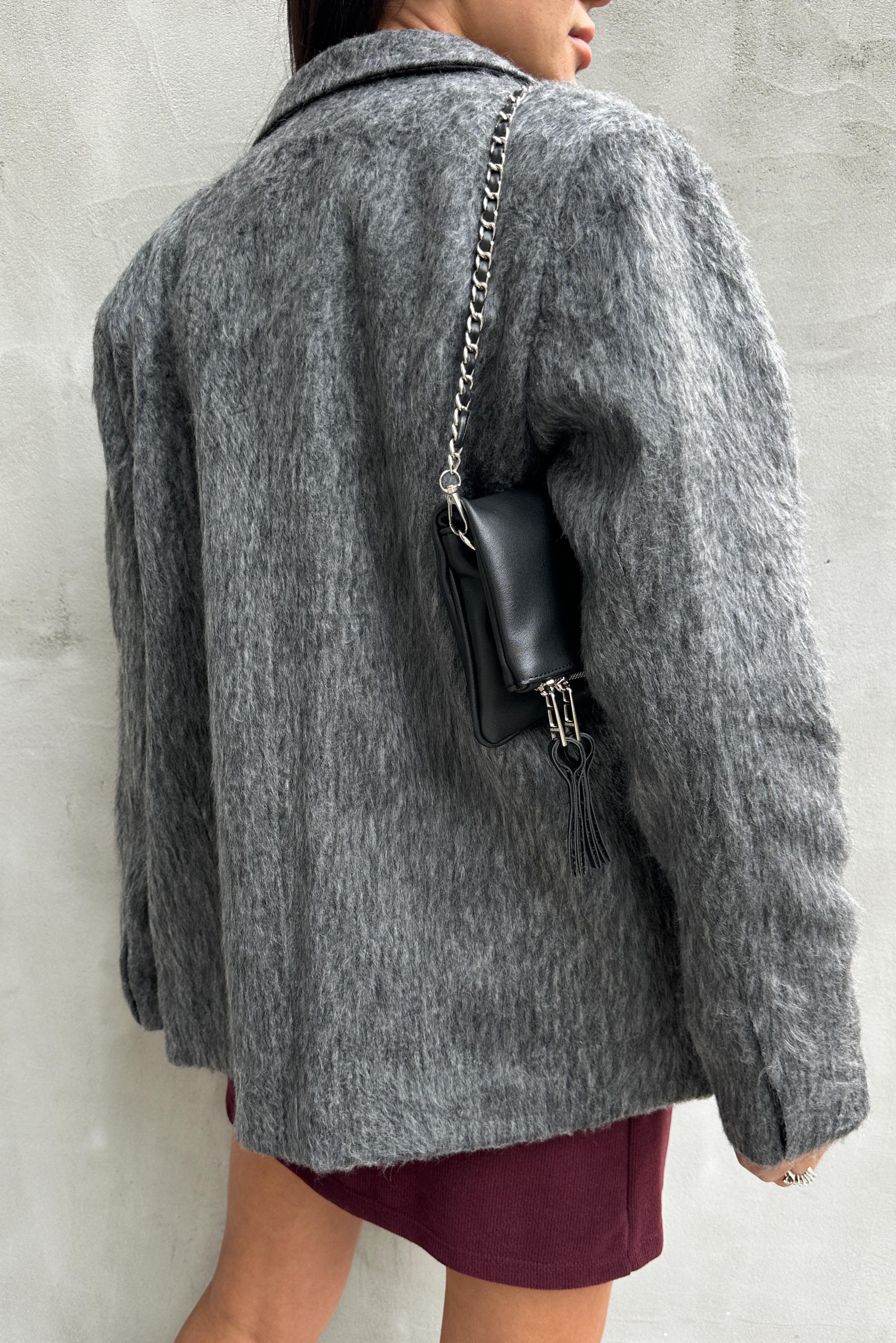 Antrasit Kaşe Blazer Ceket MONT/CEKET