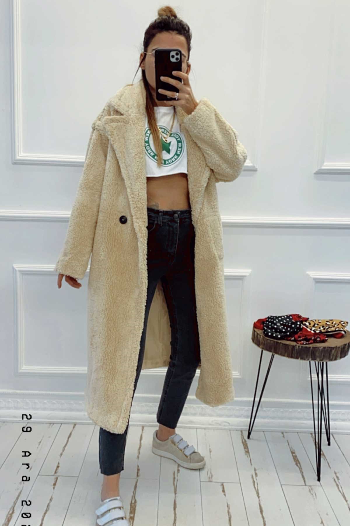 Astarlı Maxi Peluş Mont