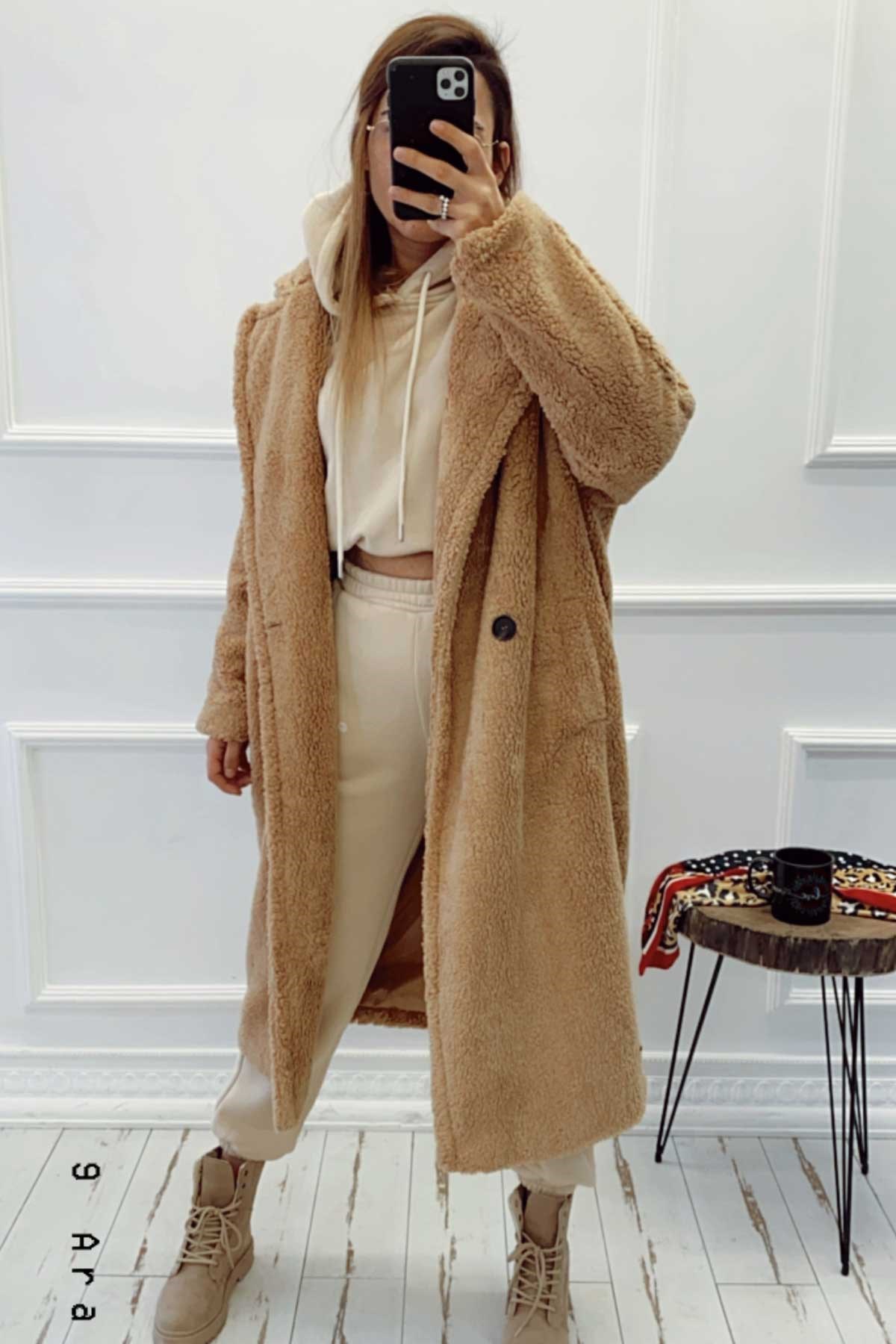 Astarlı Maxi Peluş Mont