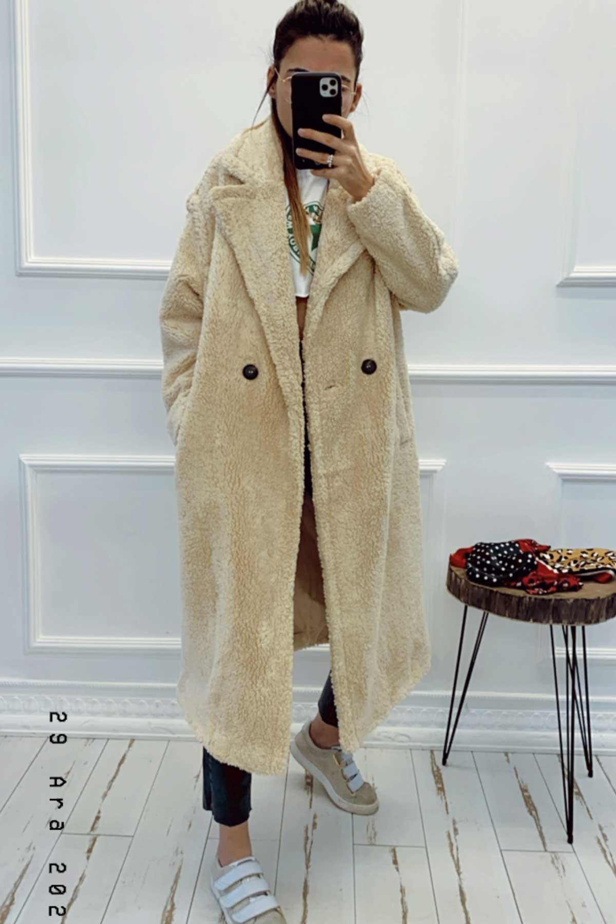 Astarlı Maxi Peluş Mont