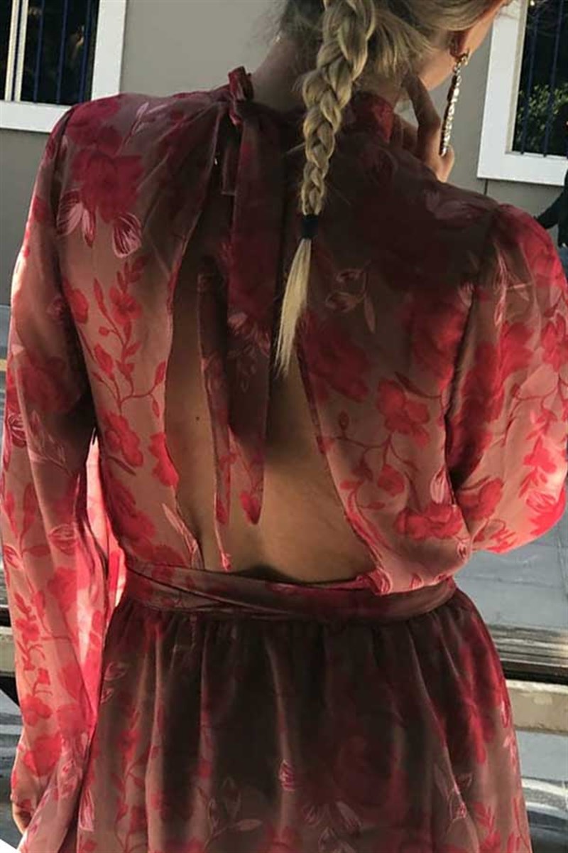 Astarlı Mini Şifon Elbise