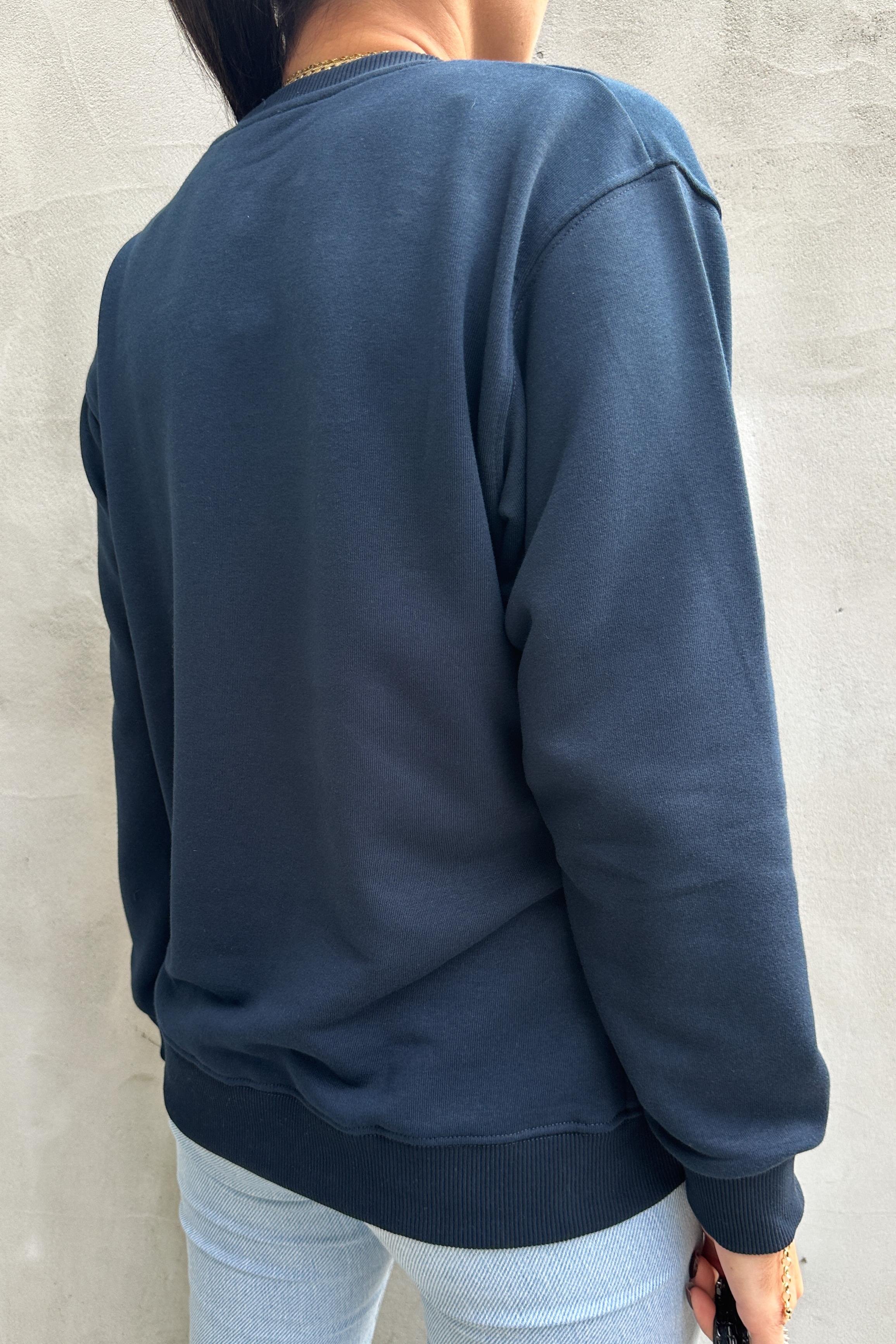 Ayıcıklı Bayraklı Lacivert Sweatshirt SWEATSHİRT
