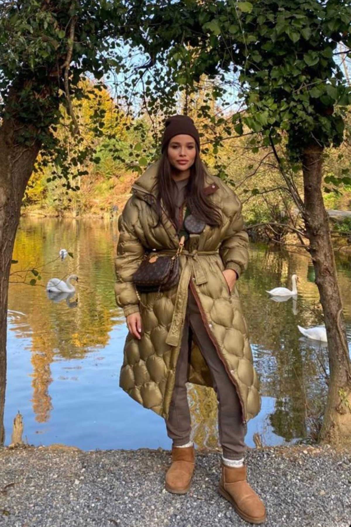 Baklava Desen Oversize Mont