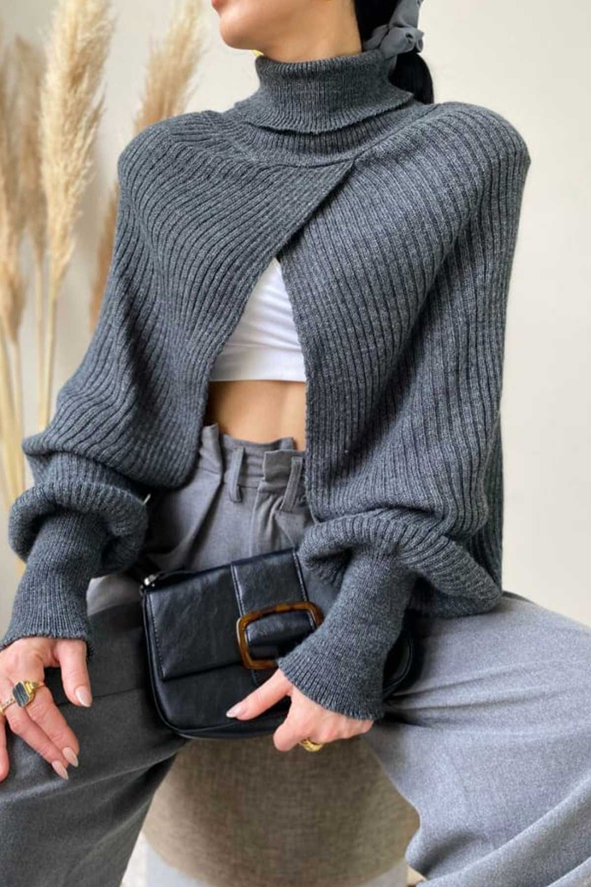 Balıkçı Yaka Triko Bolero