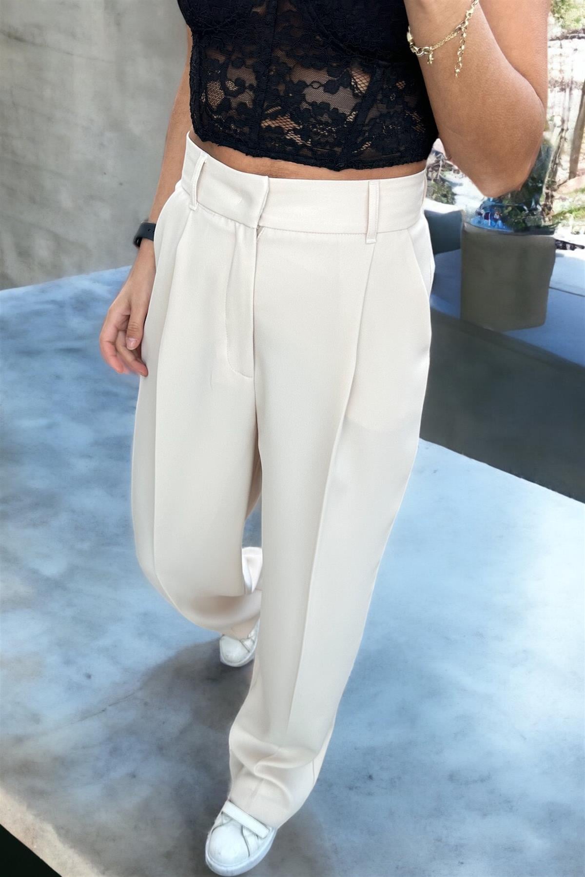 Bej Crep Palazzo PantolonPANTOLON