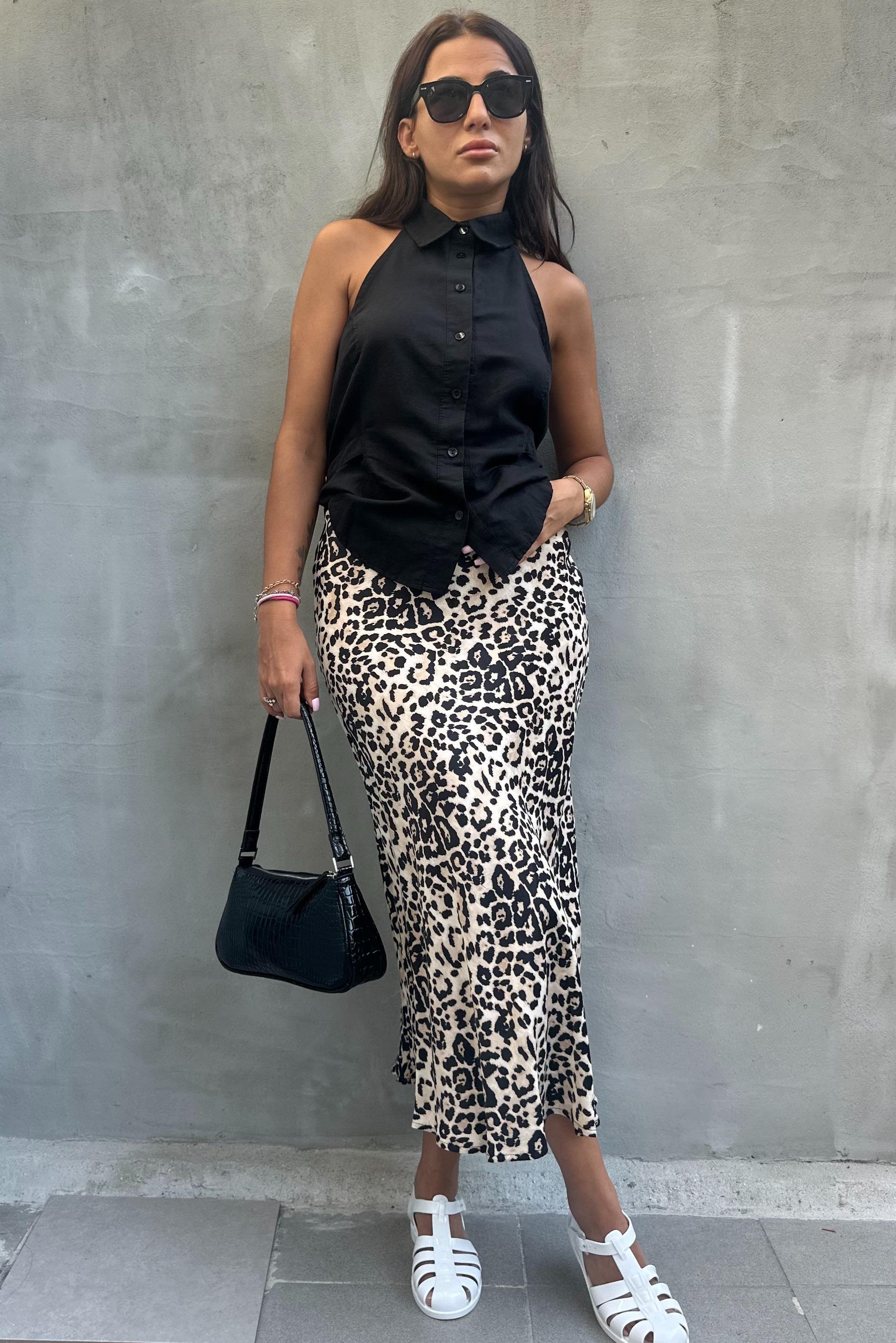 Bej Saten Leopar Verev EtekETEK