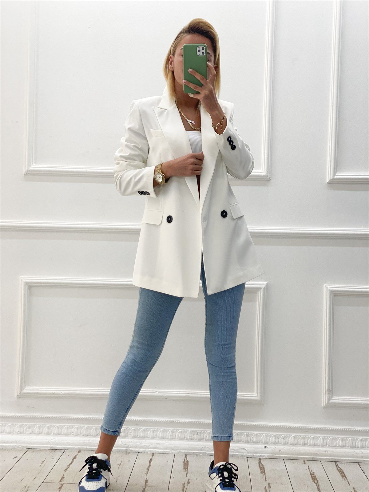Beyaz Blazer CeketMONT/CEKET