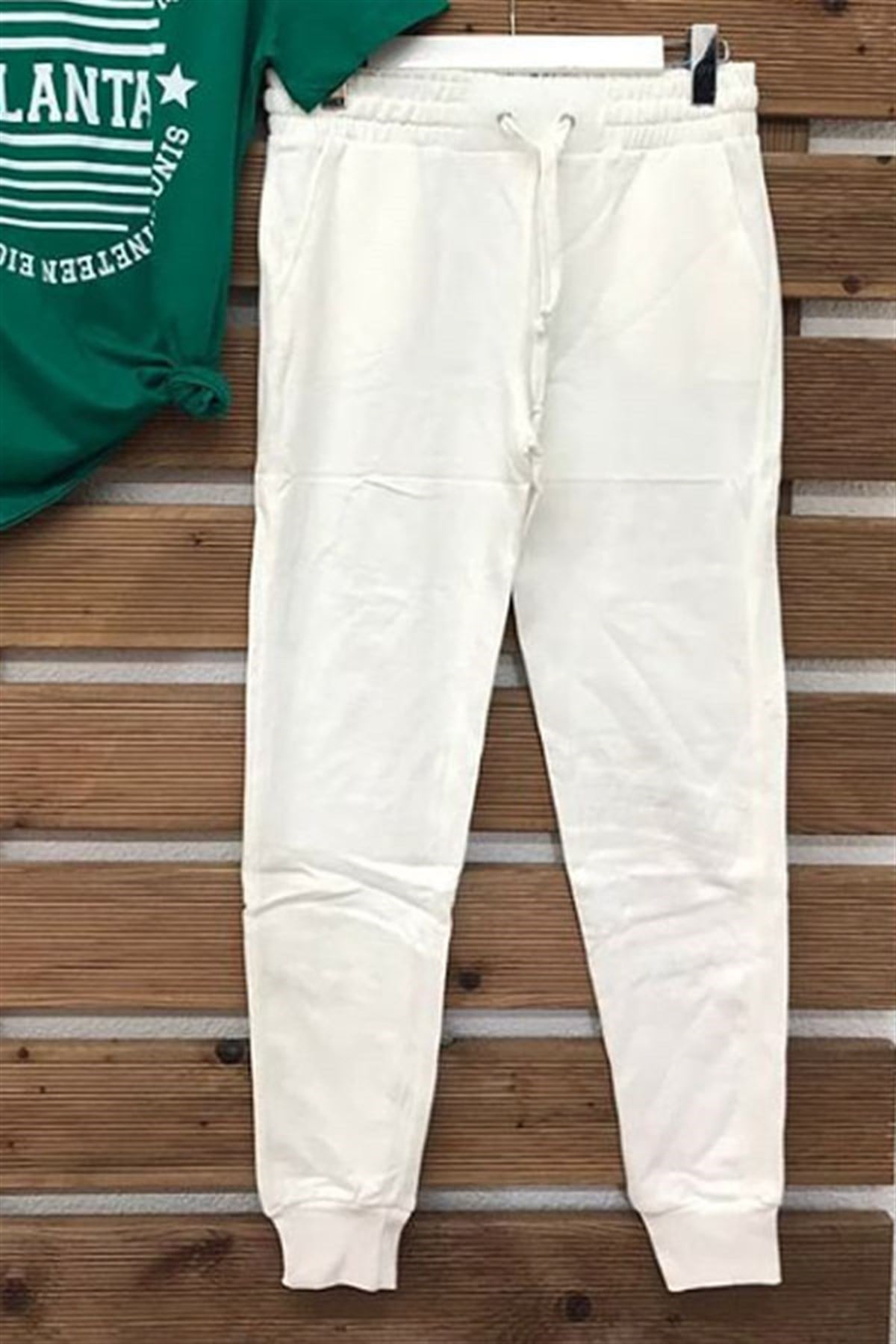 Beyaz Jogger Eşofman Altı