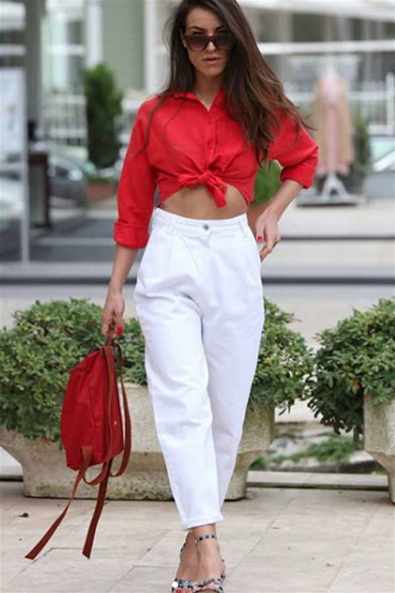 Beyaz Mom Fit Jean