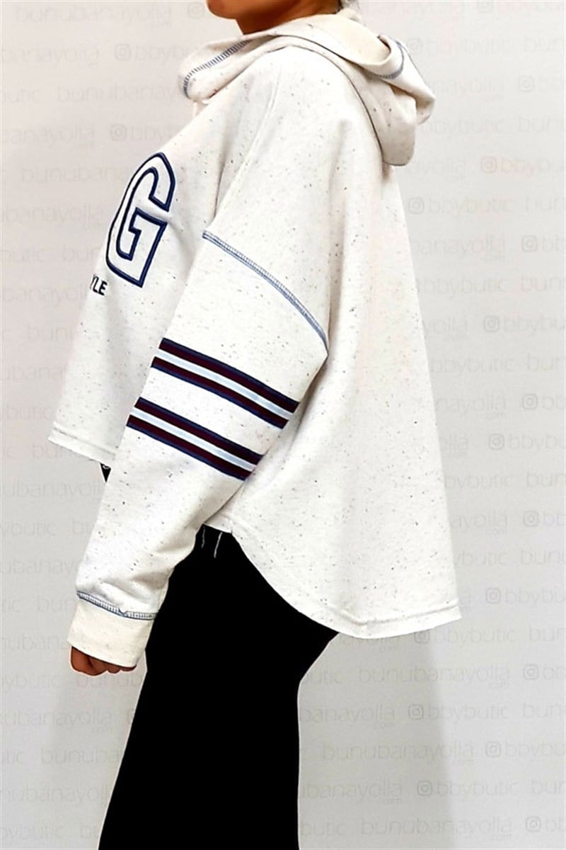 Big Kapşonlu Crop Sweatshirt