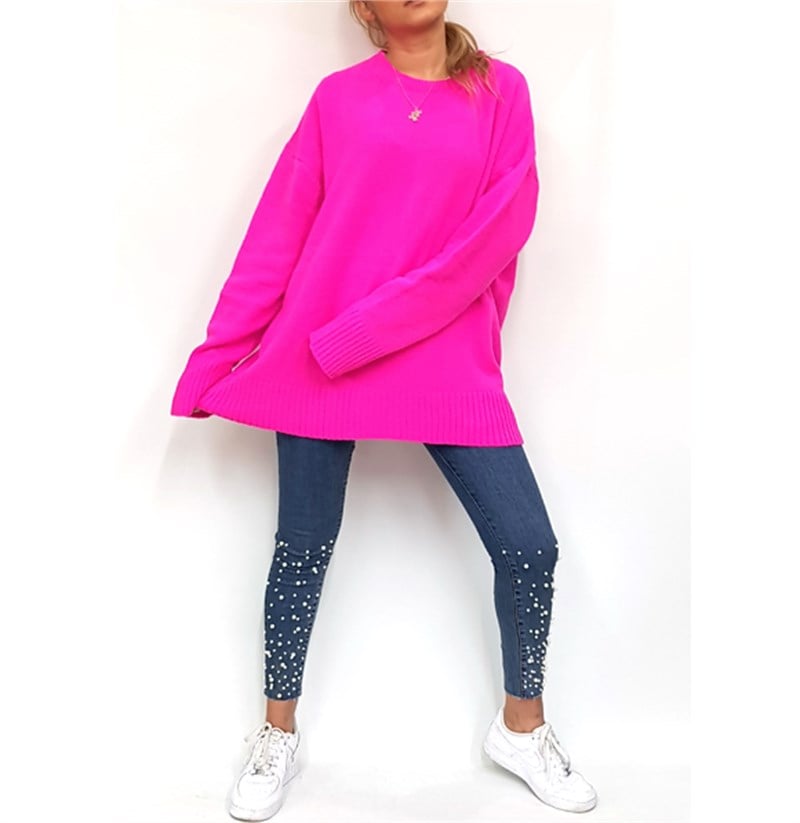 Bisiklet Yaka Oversize Triko Kazak