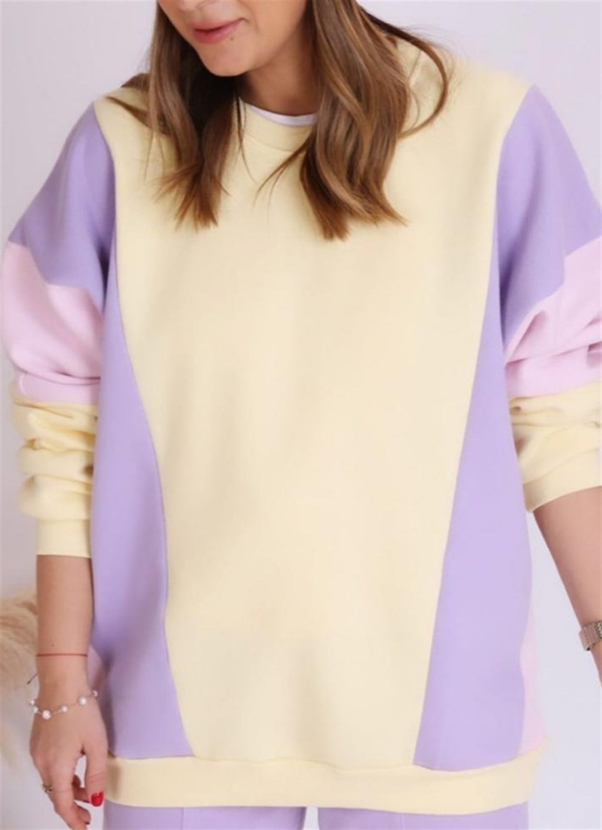 Blok Parçalı Sweatshirt