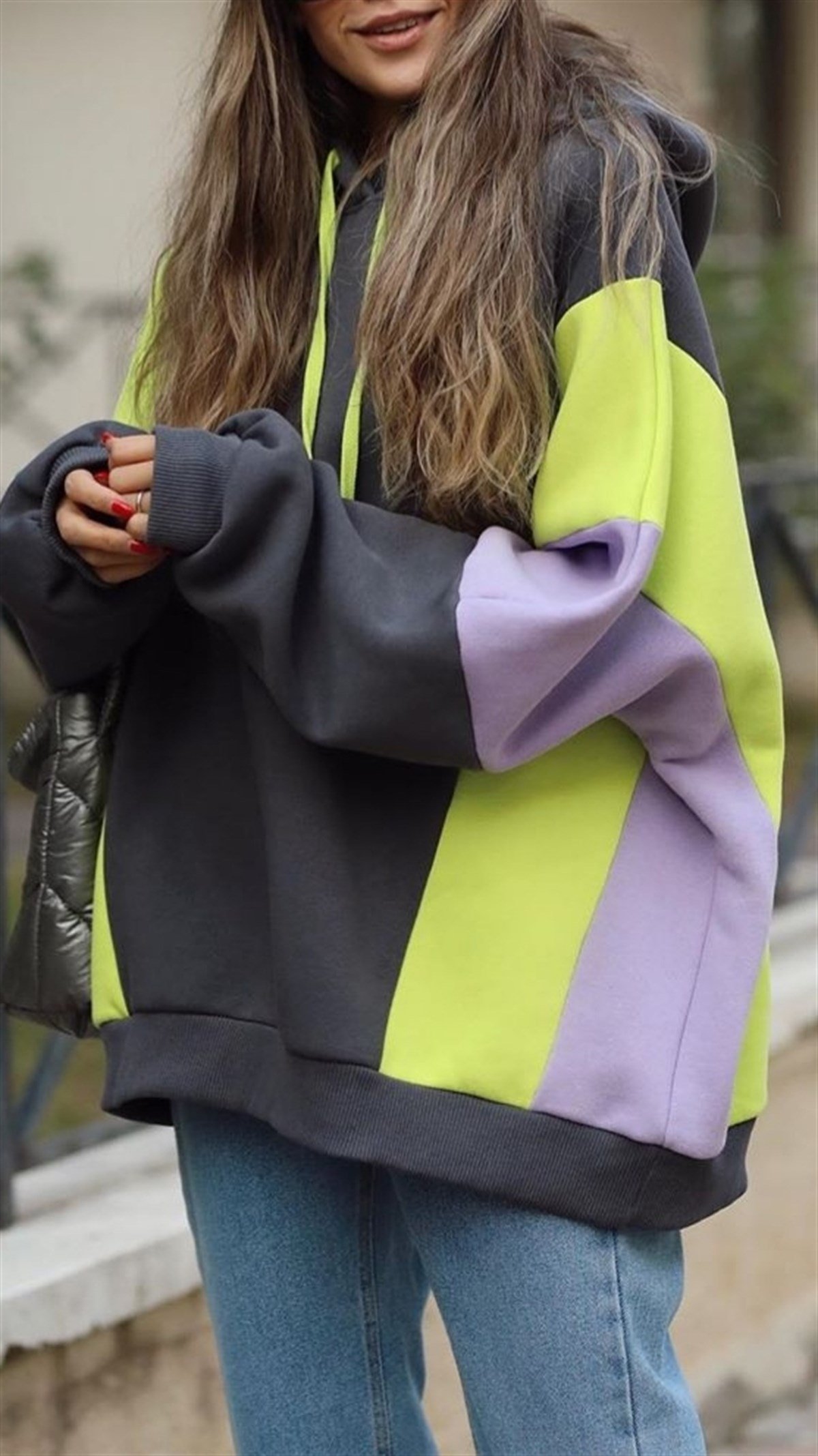 Blok Renkli Sweatshirt