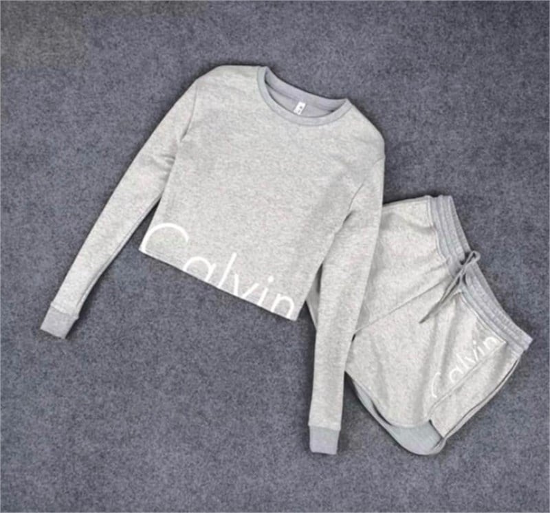 Calvin Sweatshirt Şort Takım