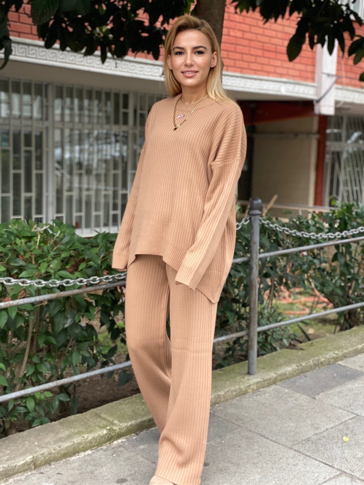 Camel Bisiklet Yaka Fitilli Triko TakımTAKIMLAR