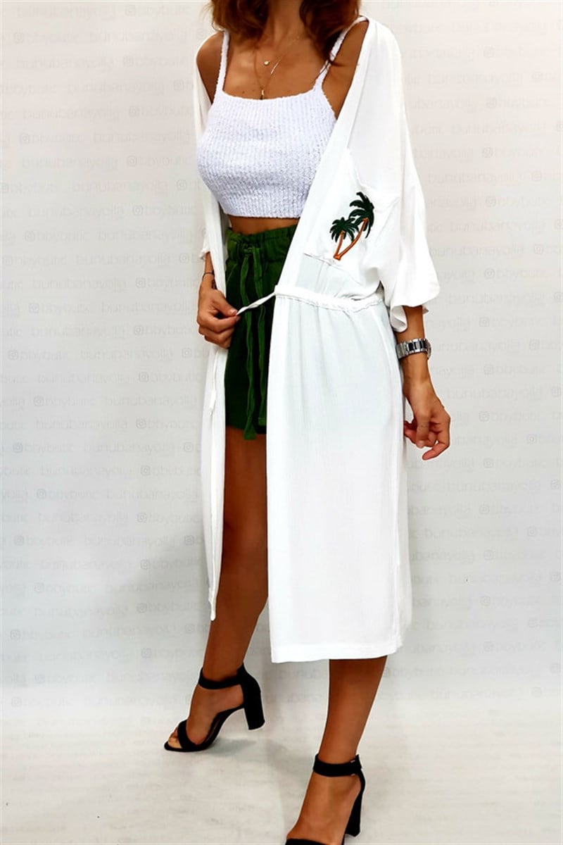 Cebi Palmiyeli Krinkıl Kimono