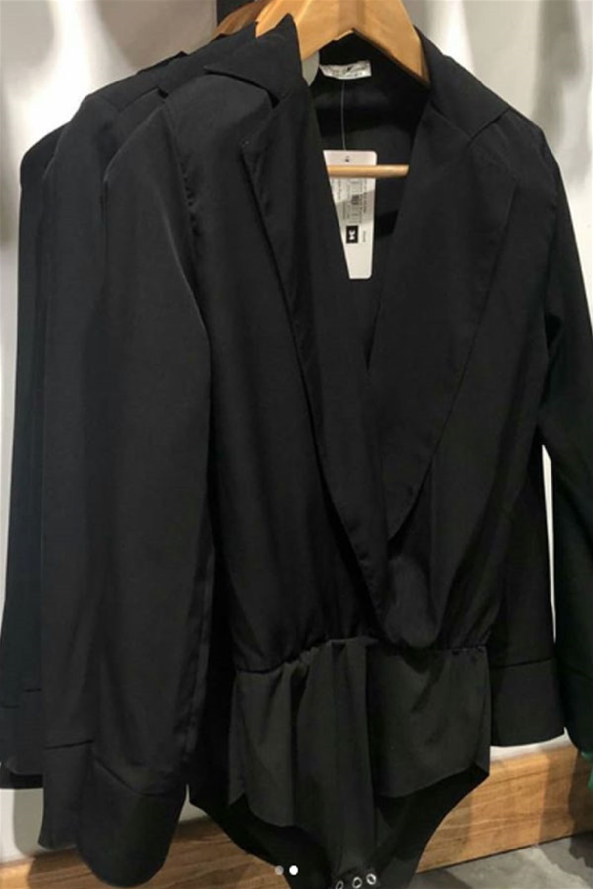 Ceket Yaka Kruvaze Bodysuit
