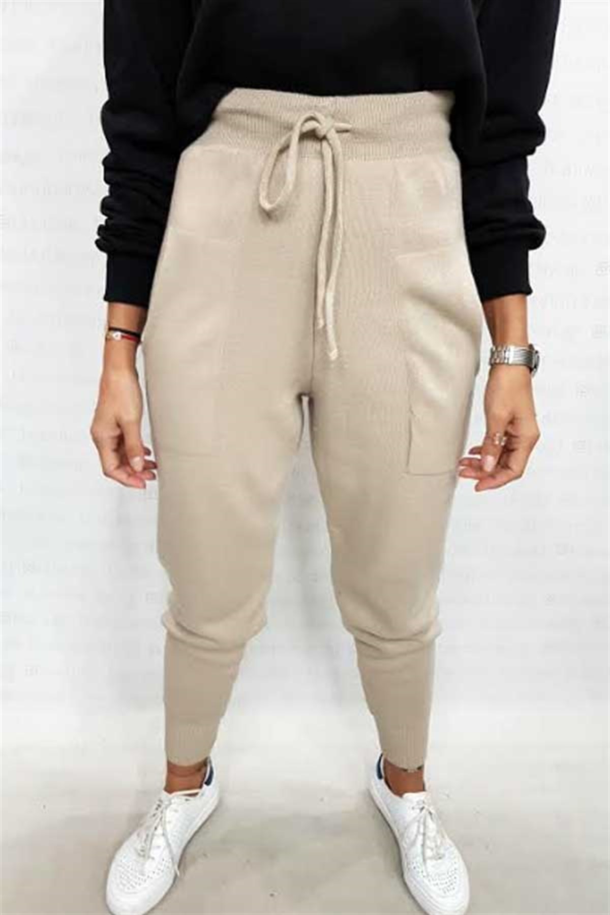 Cep Detay Triko Jogger Pantalon