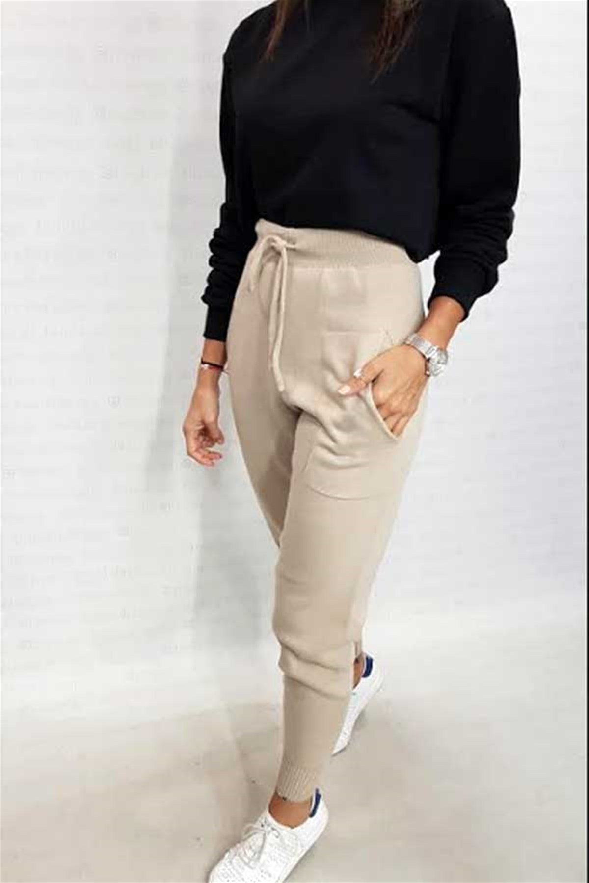 Cep Detay Triko Jogger Pantalon