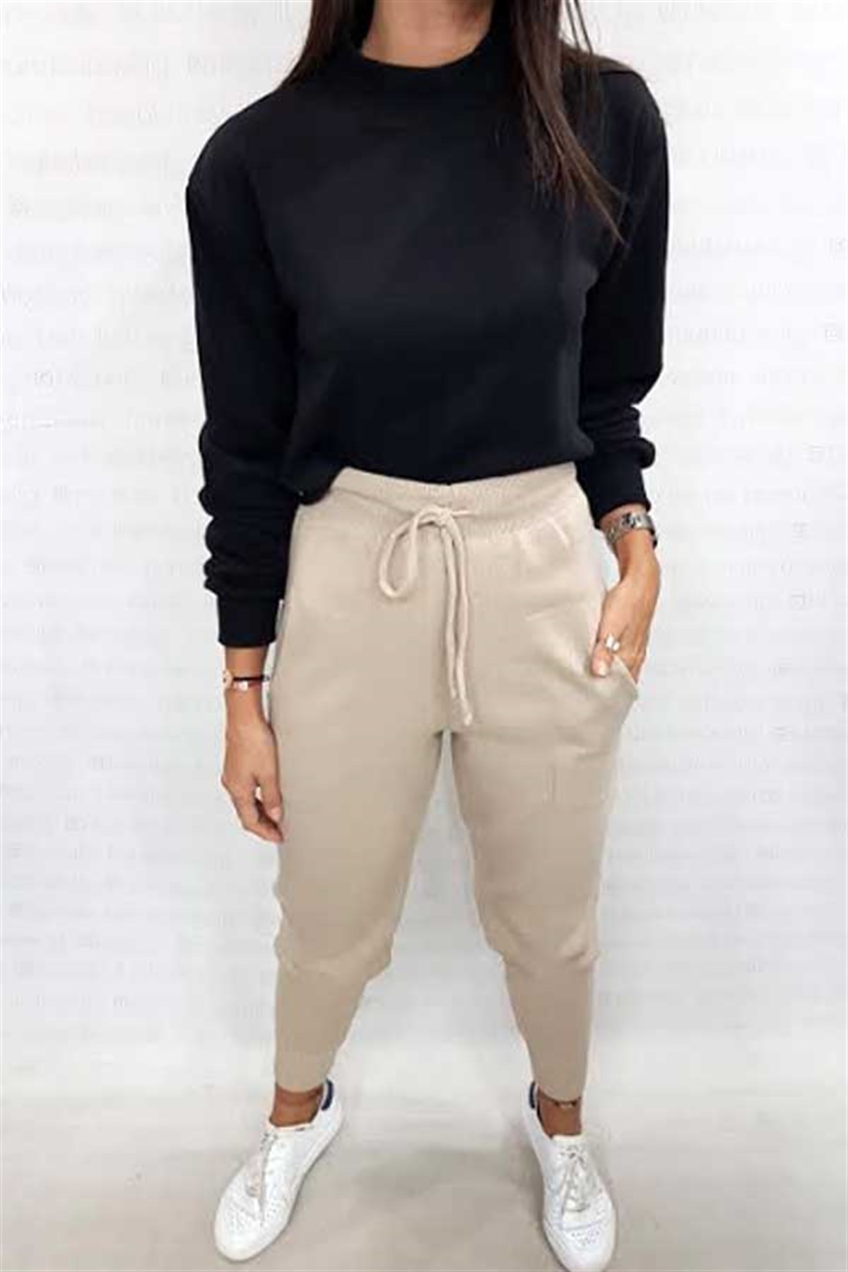 Cep Detay Triko Jogger Pantalon