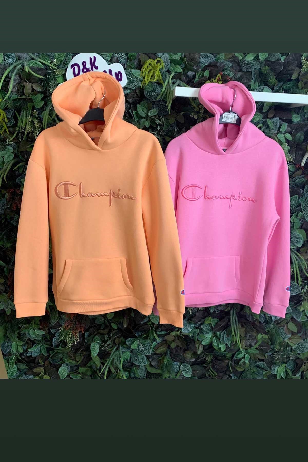 Champion Logolu Kapüşonlu Sweat