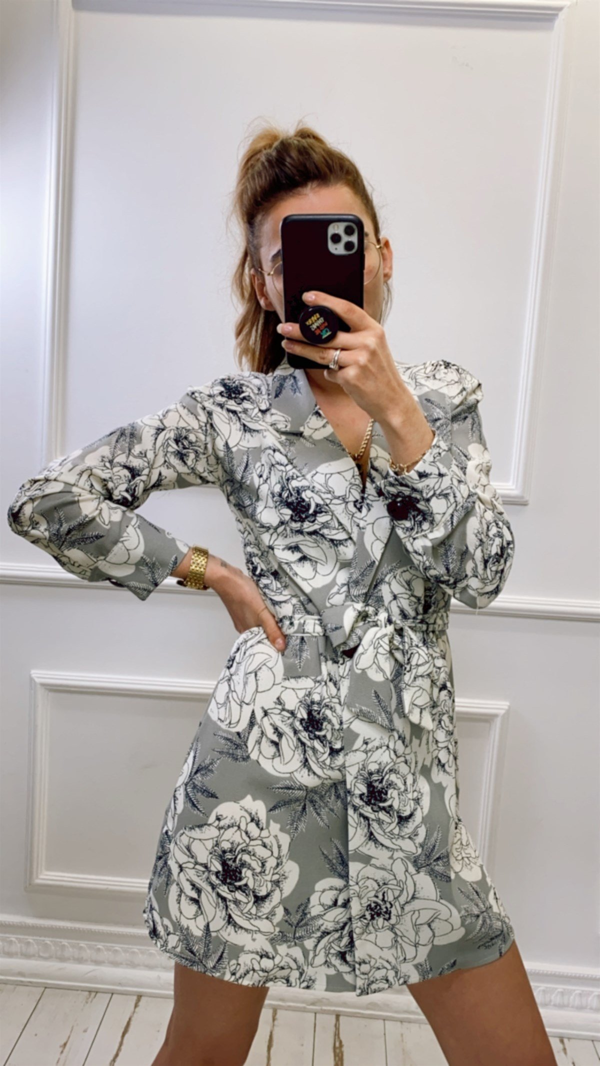 Çiçekli Ceket Elbise