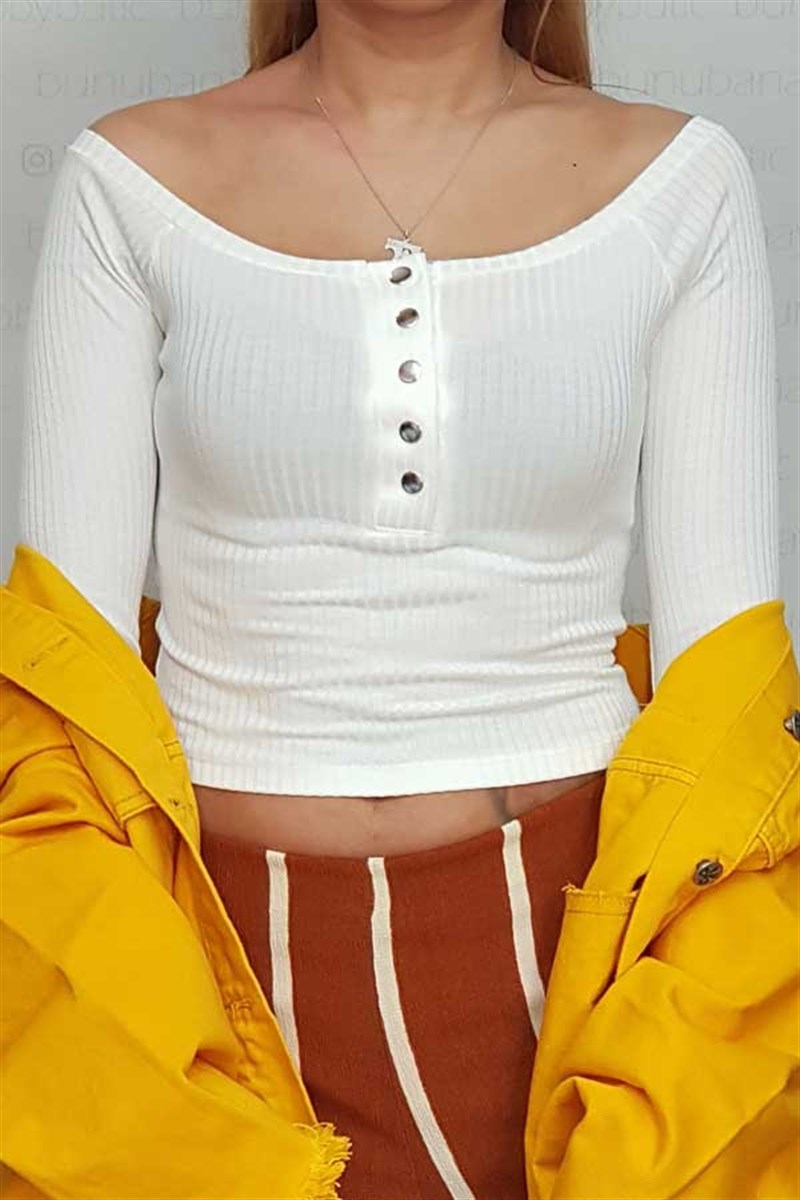 Çıt Çıtlı Mini Crop Bluz