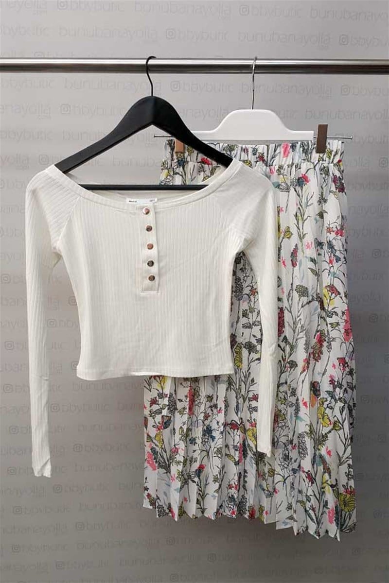 Çıt Çıtlı Mini Crop Bluz