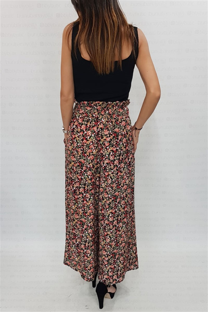 Çıtır Çiçek Desenli Midi Salaş Pantalon
