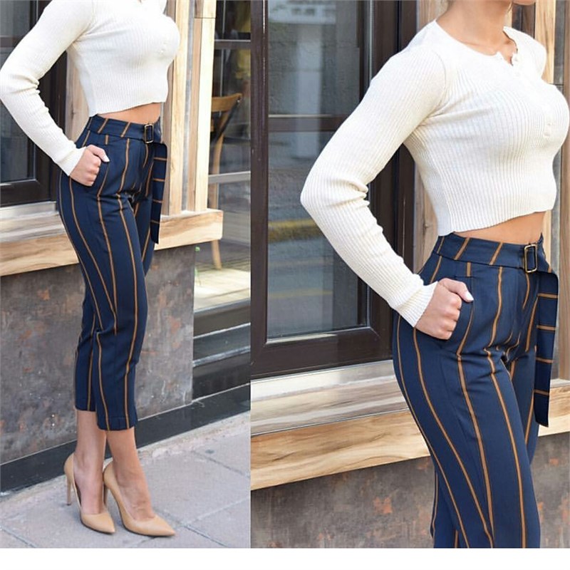 Çizgili Havuç Pantalon