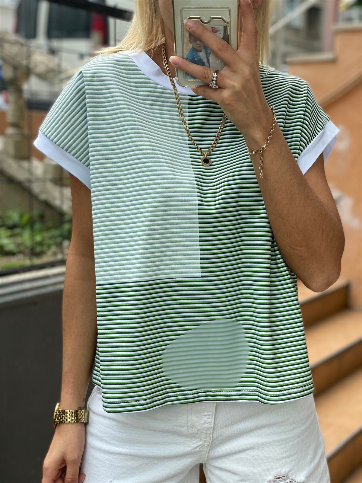 Çizgili Kolsuz TshirtTSHİRT