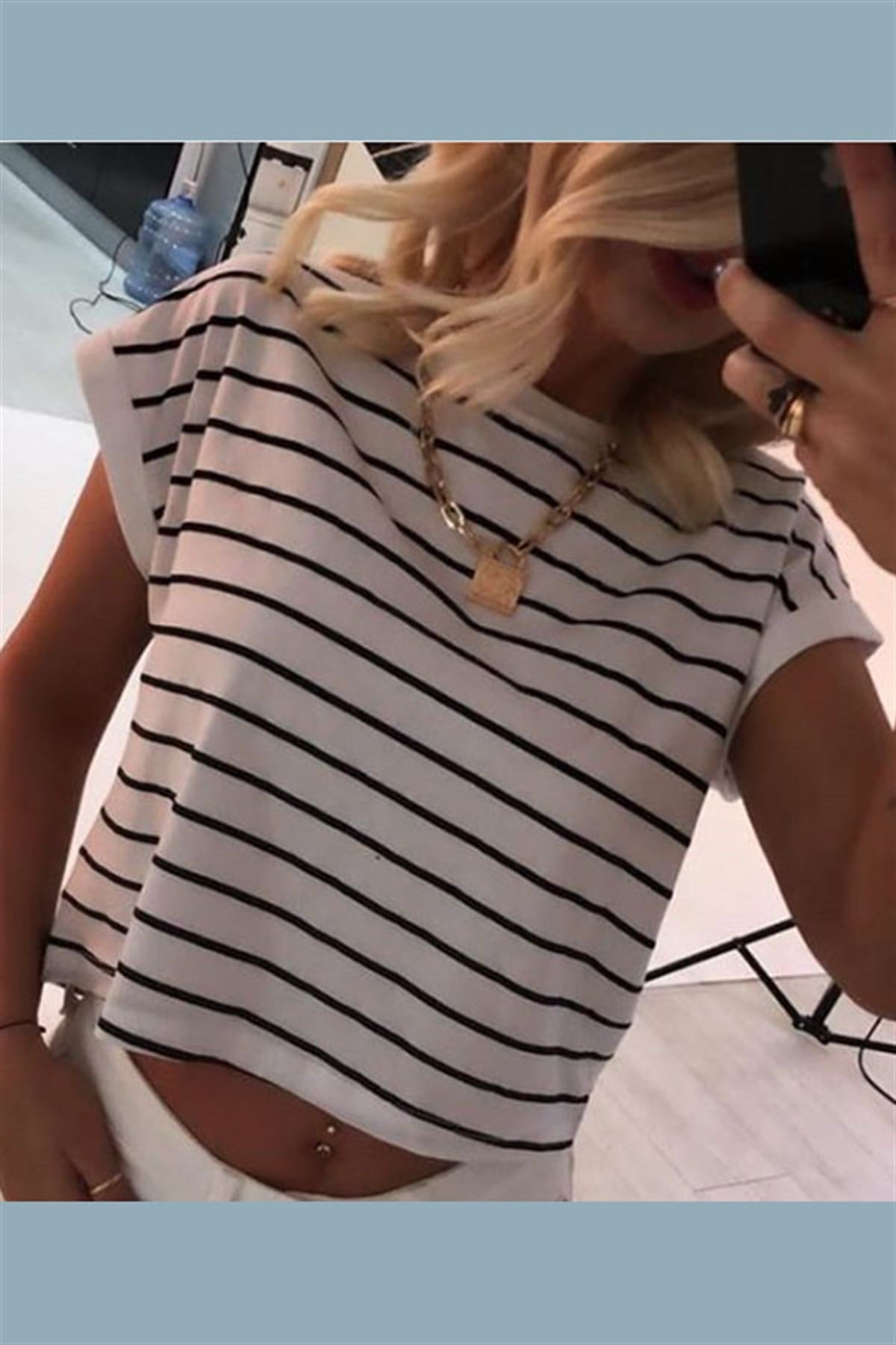 Çizgili Mini Tshirt