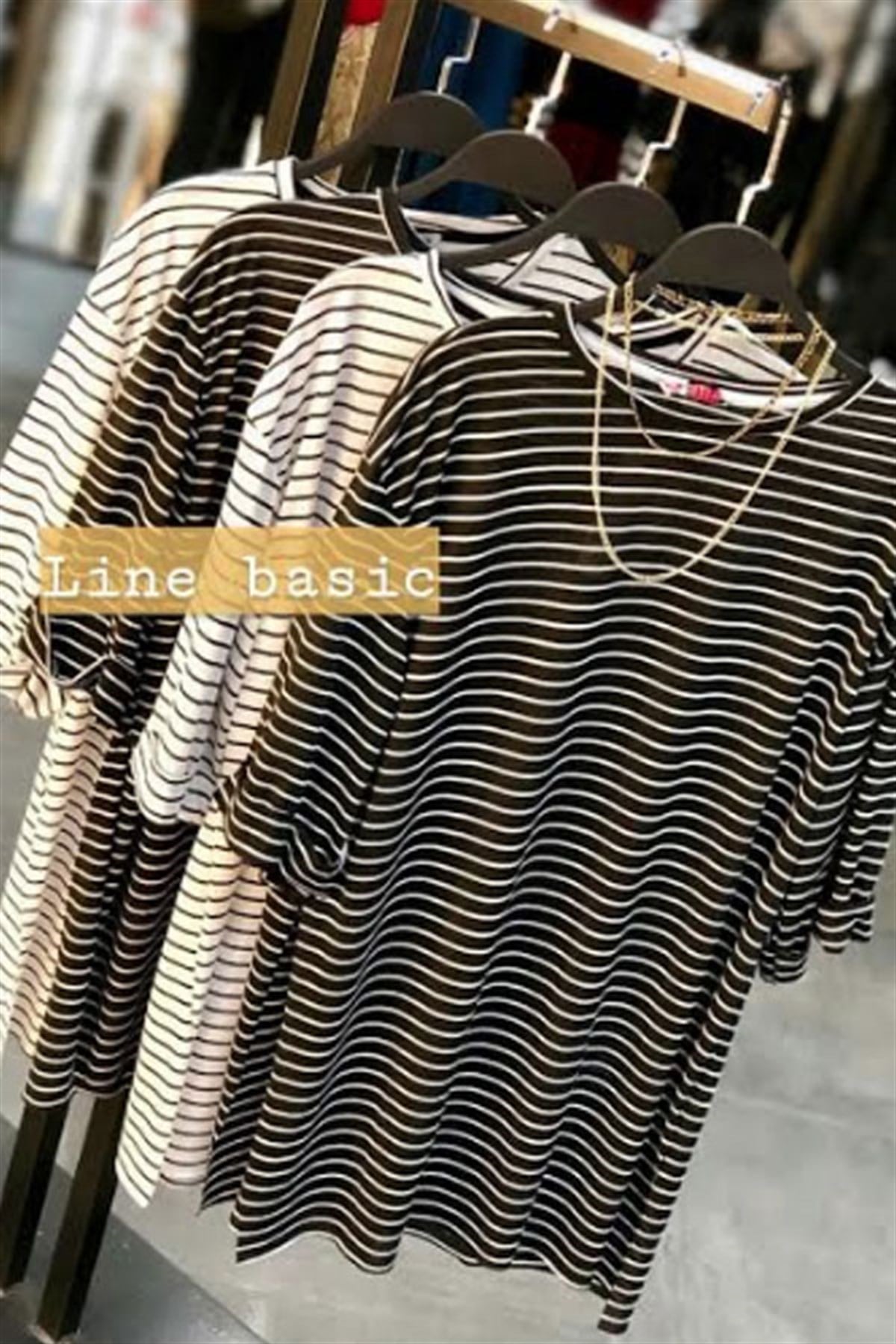 Çizili Basic Salaş Tshirt